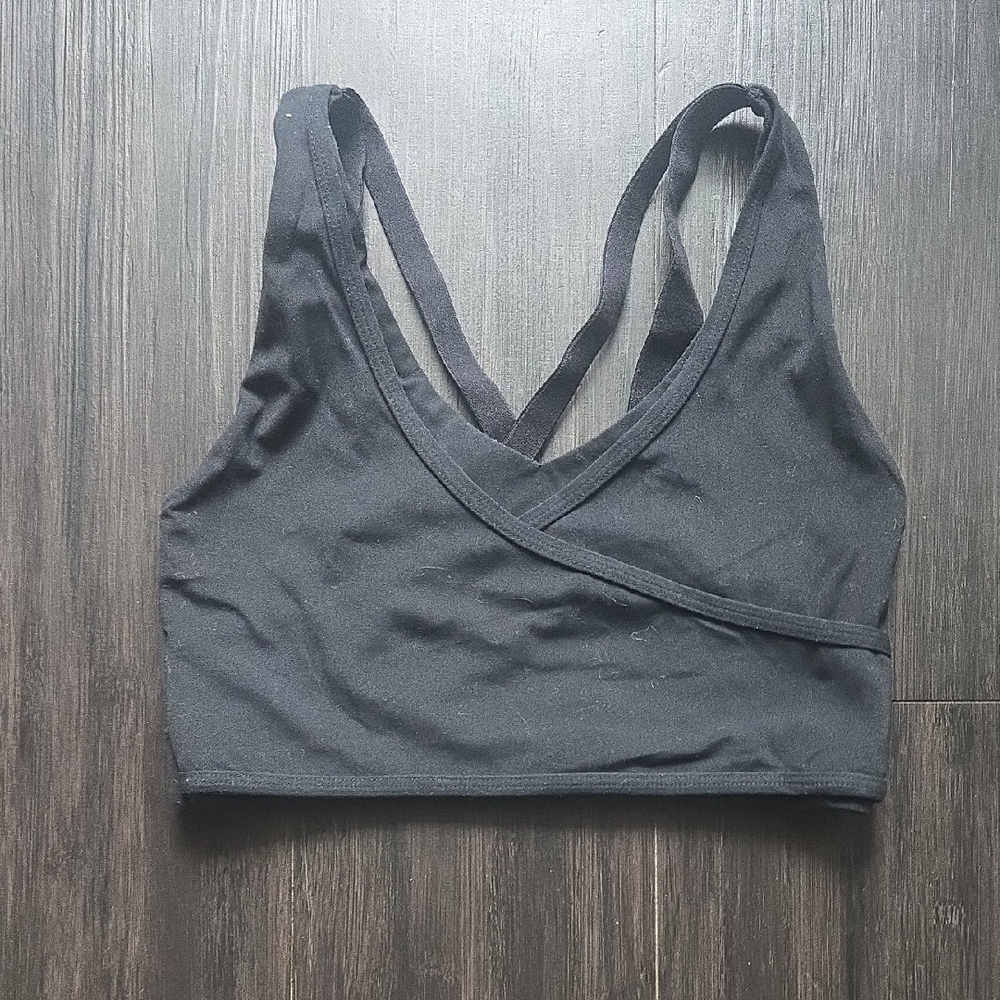 Gymshark Black Wrap Sports Bra